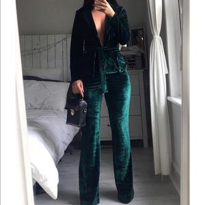 Green velour suit